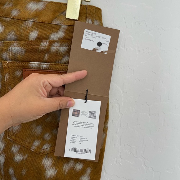 BURBERRY Ladies Honey Printed Jeans Size 29 NWT Retail $800 - Picture 9 of 9